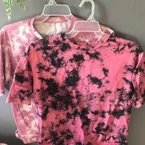 Oversized Pink Tye Dye Shirts SHEIN